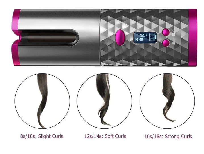 Cordless Automatic Hair Curler – A portable, tangle-free styling tool for effortless curls anytime, anywhere