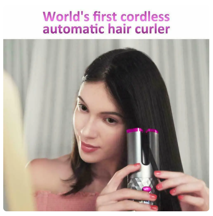Cordless Automatic Hair Curler – A portable, tangle-free styling tool for effortless curls anytime, anywhere