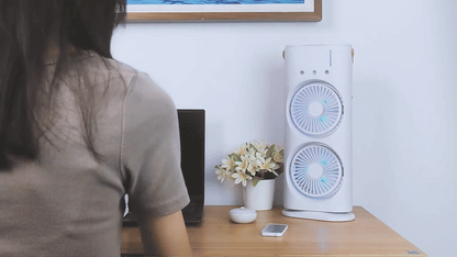 Luxury Breeze Duo | Smart Misting Fan with Dual-Turbo Technology